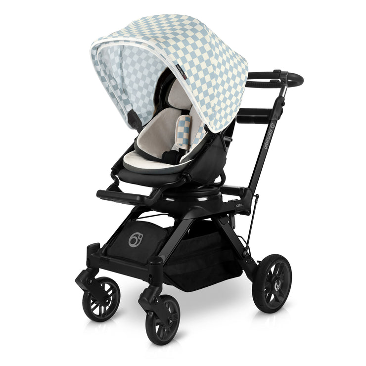 Stroller Canopy in Checkered Surf Spray