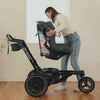 The Orbit Baby Toddler Car Seat being docked onto the X5 Jogging Stroller SmartHub